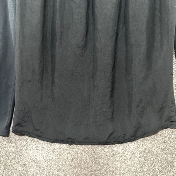 Garnet Hill Blouse Top Women XS Black Long Sleeve Silk Back Scoop Neck - Picture 10 of 12